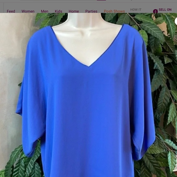 WHBM Lace-Up Back Kimono Blouse in Ultramarine size xs EUC - Picture 7 of 9